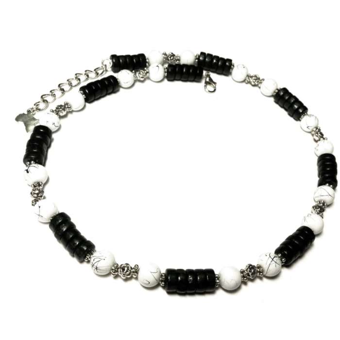 Necklace, European style Necklace- Wooden Necklace with glass