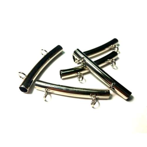 Element 29mm long - drill 3mm - 5pcs -spacer with Loops - for jewellery crafting -