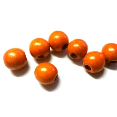 Beads / Wooden beads, orange Beads  18mm   price 6pcs / Beads for crafting
