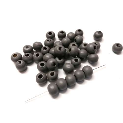 Beads / Wooden Beads  8mm  grey Beads- 40 pcs / Beads for crafting