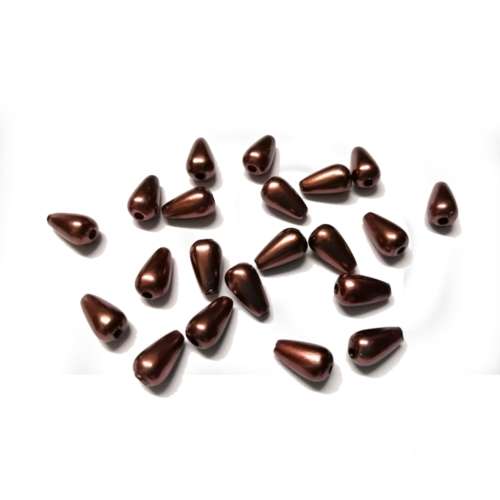 Beads /Acrylic Beads - 10x6mm -  20 pcs metallic brown- for jewellery crafting