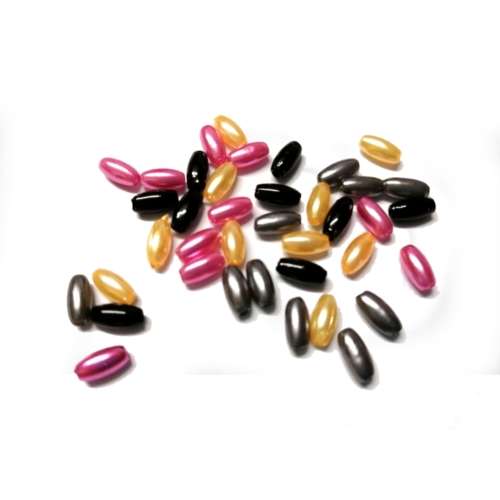 Beads / Acrylic Beads - 8mm -  50 pcs - metallic mix - Oval for jewellery crafting