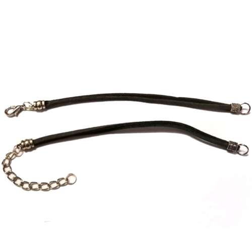 Beads / Cords 3mm 2x15cm plus chain and clasp to connect frontparts / Beads for crafting