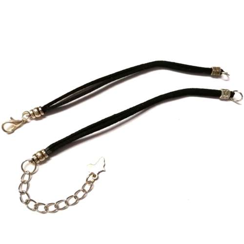 Cords /Cords 3mm 2x15cm plus chain and clasp to connect frontparts / Cords for crafting