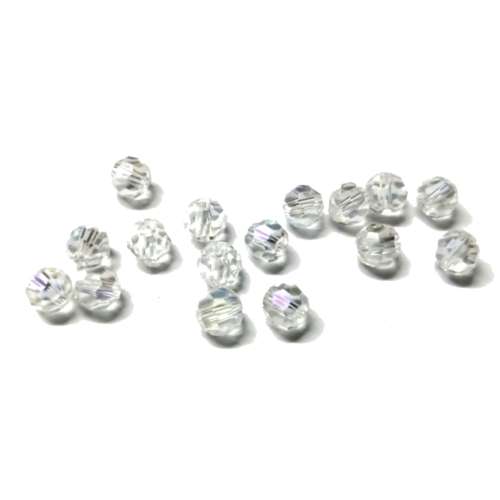 Beads - Crystal Beads clear- 16pcs  - 6mm - Hole +/-1.1mm- Beads for crafting