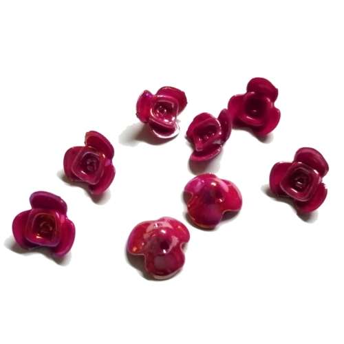 Beads /Acrylic Beads - 12mm -  8 pcs - red - Ceramic Optic Roses / Beads for crafting