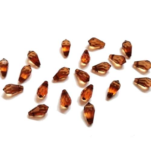 Beads / Acrylic Beads -11mm -40pcs-brown-drops- crystal optic / Beads for crafting