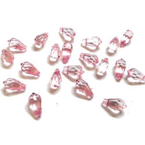 Beads /Acrylic Beads -11mm -20pcs-pink drops- crystal optic/ Beads for crafting