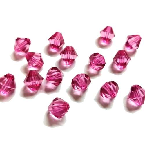 Beads /Acrylic Beads -10mm -15pcs-pink - crystal optic/ Beads for crafting