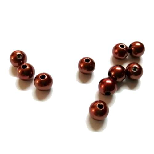Beads /Acrylic Beads - 8mm -  10 pcs -pearl optic -  brown/ Beads for crafting