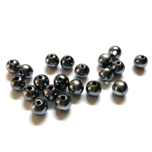 Beads /Acrylic Beads - 8mm -  20 pcs -pearl optic -  grey/ Beads for crafting