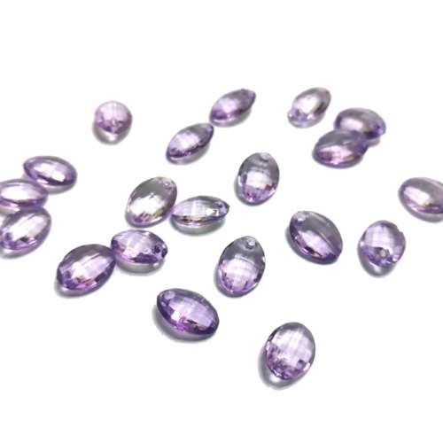 Beads / Acrylic Beads - 10mm -  25 pcs Crystal Optic oval / Beads for crafting