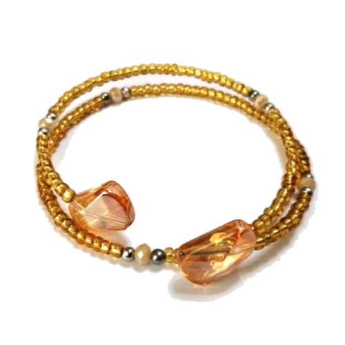 Bracelet,  Crystal - Glass Bracelet with memory wire ( fits for any size )
