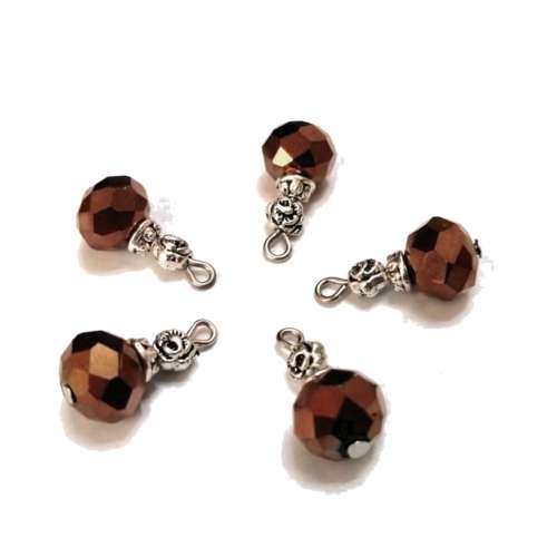 Pendants / 19mm-Charm/Pendant-1pc- Crystal Bead gold brown 10mm / Pendants for crafting