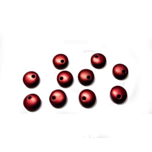 Beads / Acrylic Beads - 8mm -  10 pcs metallic bordaux / Beads for crafting