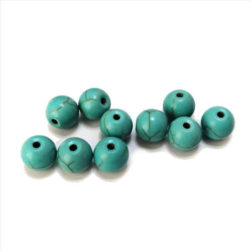 Beads / Howlite  Stone Beads - 8mm - 10pcs  - turquoise ball / Beads for crafting