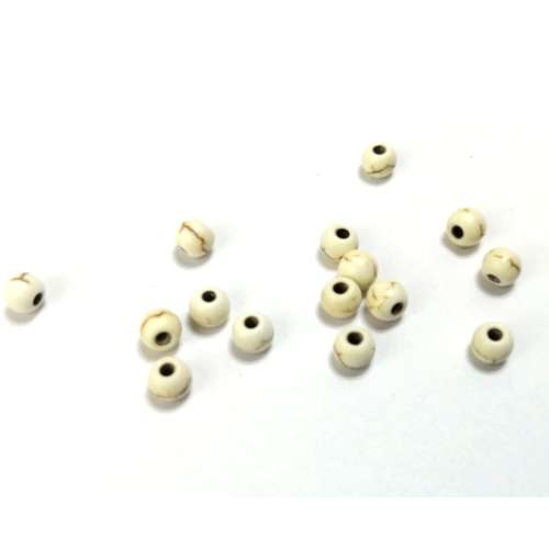 Beads / Howlite  Stone Beads - 4mm -ball - sand - 20pcs / Beads for crafting