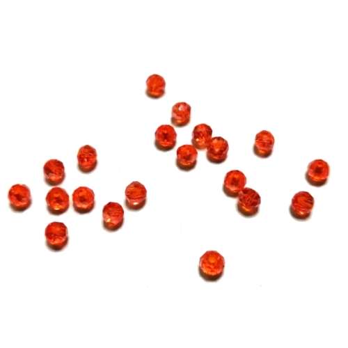Beads - Crystal Beads - 4mm - shiny clear orange  - 20pcs- Beads for crafting