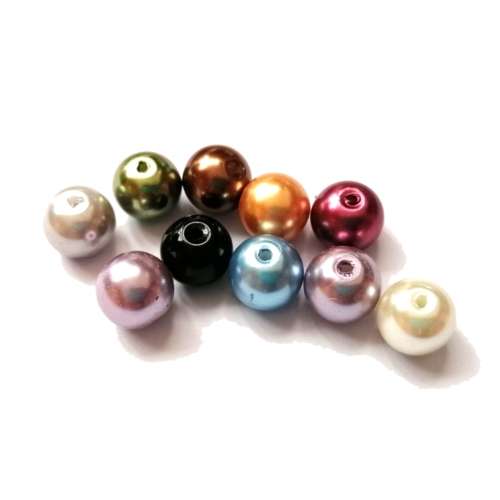 Beads - Glass Pearl Beads - 10pcs  color mix - 10mm- Beads for crafting