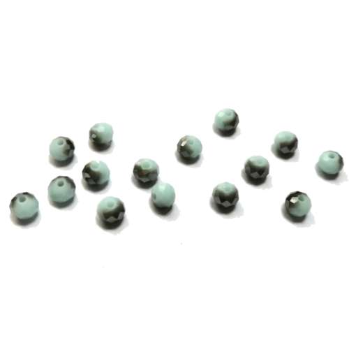 Beads / Crystal Beads - 6mm -silver smoked light blue- 15pcs / Beads for crafting