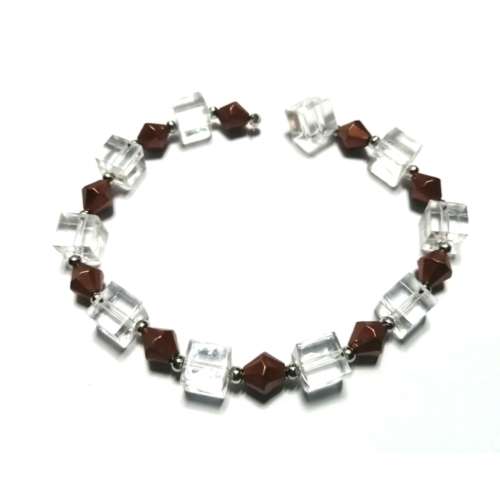 Beads / Acrylic Beads - 8mm -3mm metal beads  30 pcs -21cm String- for jewellery crafting