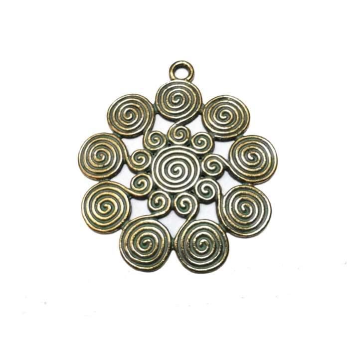 Pendants / Huge Pendant massive - gold patina  - 1pc - 55mm / Beads for crafting