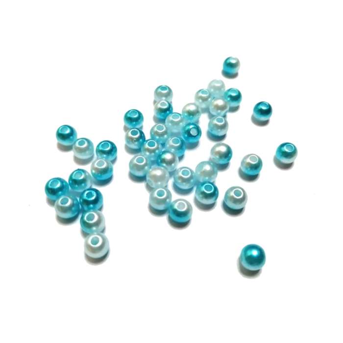Beads / Acrylic Beads -6mm ball -40pcs- blue blurred / Beads for crafting