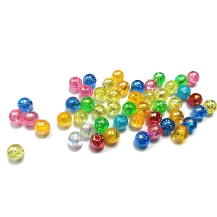 Beads / Acrylic Beads - 6mm ball -  50pcs - glossy glass optic- color mix / Beads for crafting