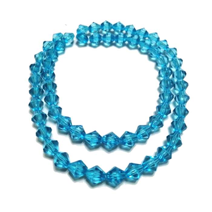 Beads / Acrylic Beads -8mm -60pcs-blue facetted bicone- crystal optic / Beads for crafting