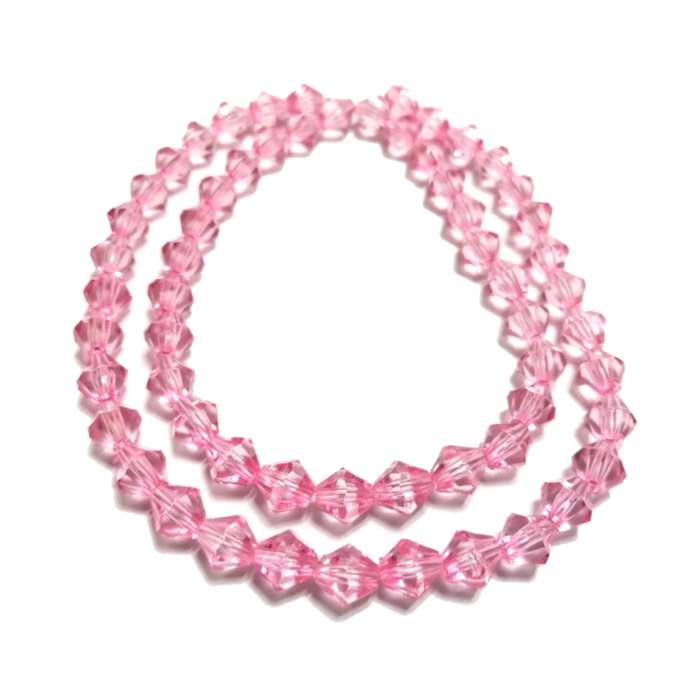 Beads / Acrylic Beads -8mm -10pcs-pink facetted bicone- crystal optic / Beads for crafting