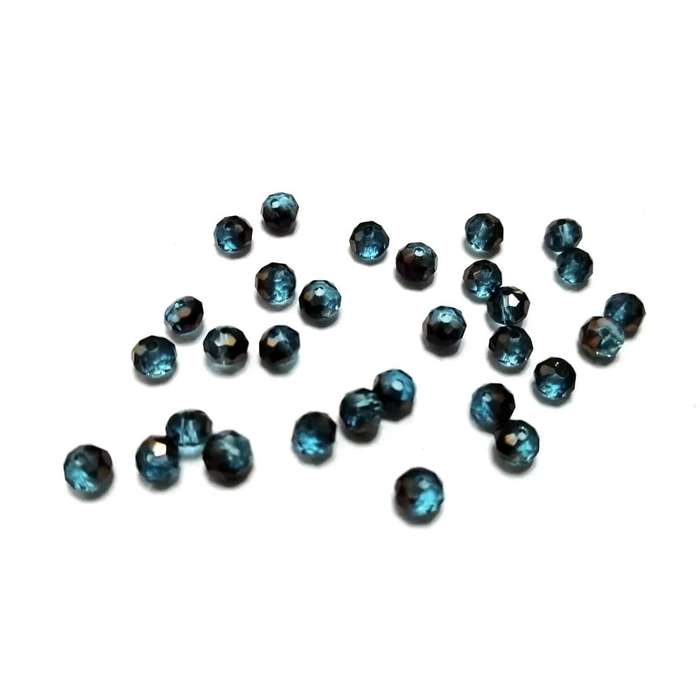 Beads - Crystal Beads - 4mm - srainbow smoked blue  - 30pcs- Beads for crafting