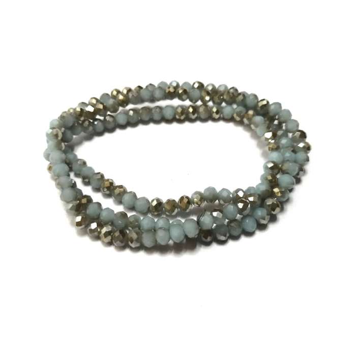 Beads - Crystal Beads - 4mm - gold smoked aqua blue  +/- 130pcs String - Beads for crafting