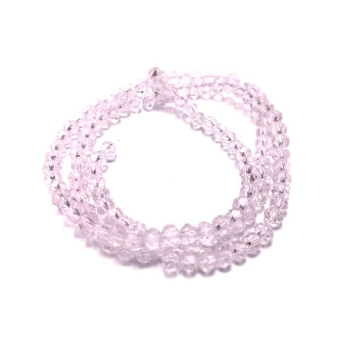 Beads - Crystal Beads - 4mm - clear rose  +/- 130pcs String - Beads for crafting