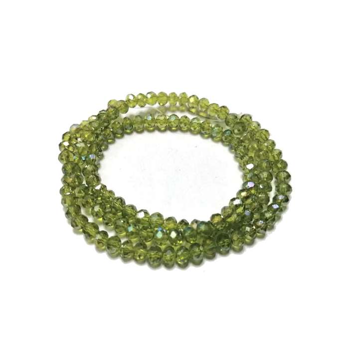 Beads - Crystal Beads - 4mm - shiny clear light green  +/- 130pcs String - Beads for crafting