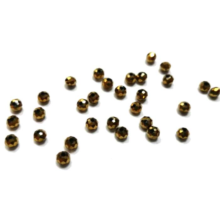 Beads - Crystal Beads- 4mm - gold  - 30pcs - Beads for crafting