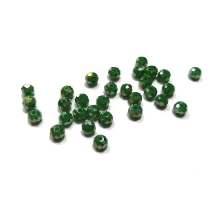 Beads - Crystal Beads- 4mm - shiny light green  - 30pcs - Beads for crafting