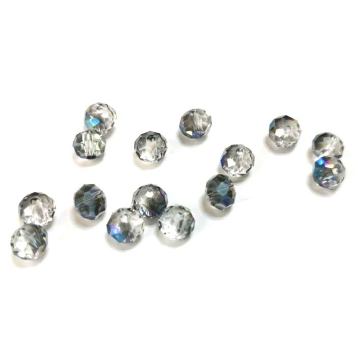 Beads - Crystal Beads - 6mm -shiny blue grey - 15pcs - Beads for crafting