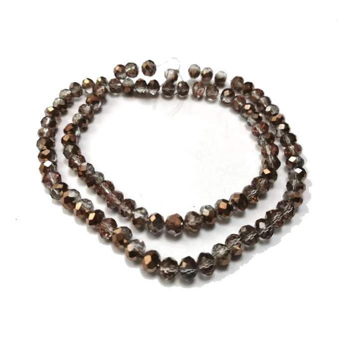 Beads / Crystal Beads - 6mm - copper smoked grey brown- String+/-95pcs / Beads for crafting