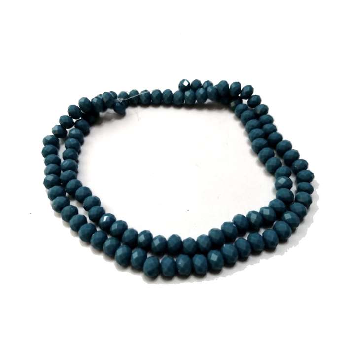 Beads / Crystal Beads -6mm- mat medium blue- String+/-95pcs / Beads for crafting