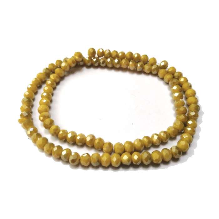 Beads / Crystal Beads -6mm- silver smoked yellow - String+/-90pcs / Beads for crafting
