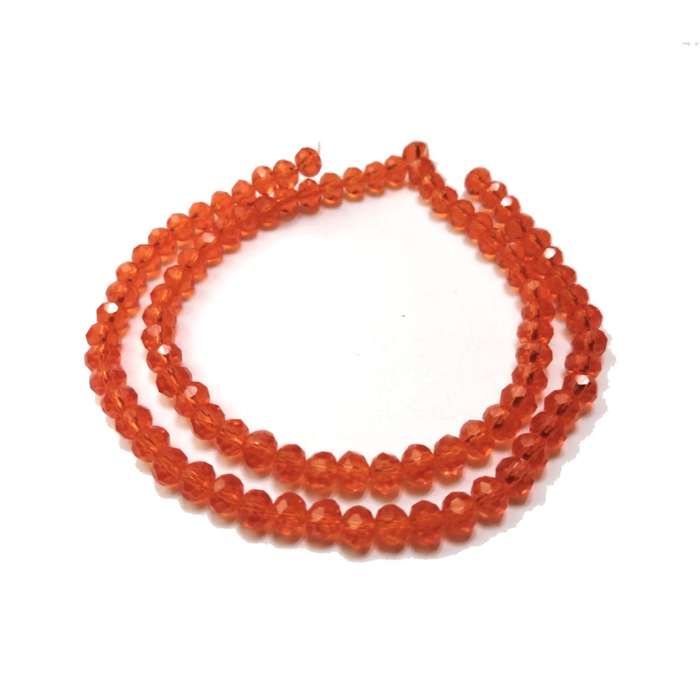 Beads / Crystal Beads -6mm- clear mega orange - String+/-95pcs / Beads for crafting