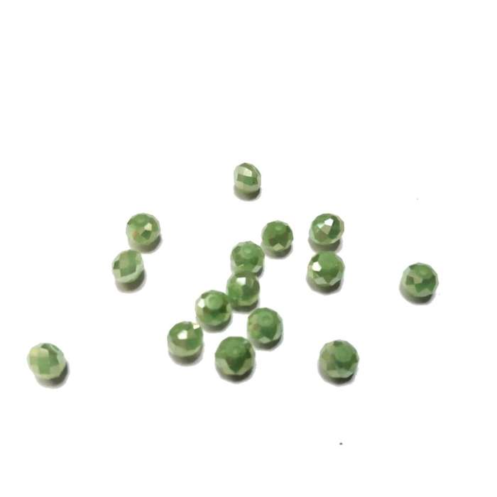 Beads / Crystal Beads - 6mm -shiny milky green- 15pcs / beads for crafting