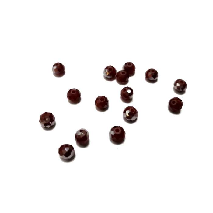 Beads / Crystal Beads -6mm- silver smoked dark red - 15pcs / beads for crafting
