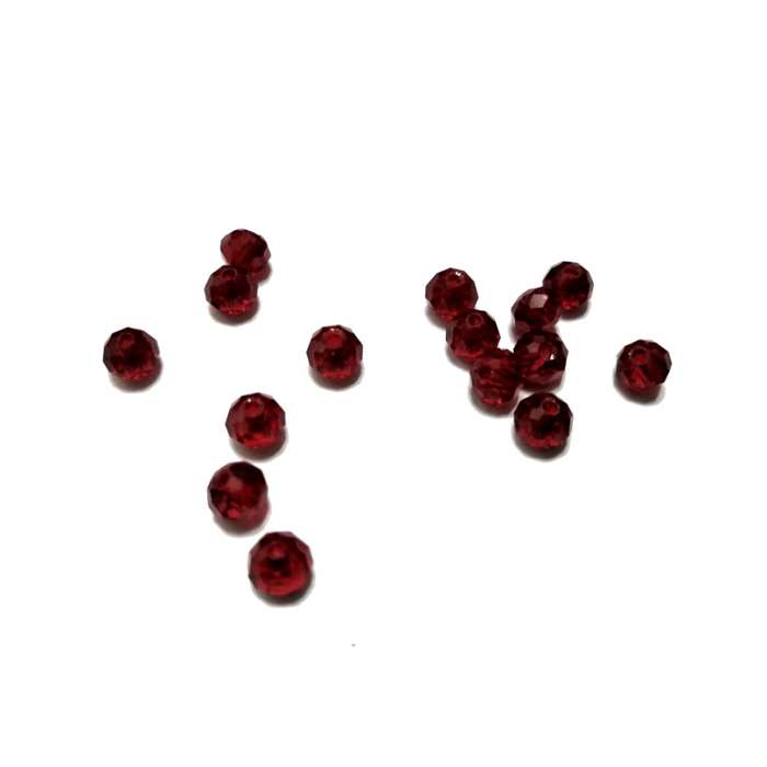 Beads / Crystal Beads -6mm- clear dark red - 15pcs / beads for crafting