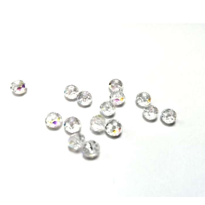 Beads / Crystal Beads -6mm- clear mega bling - 15pcs / beads for crafting