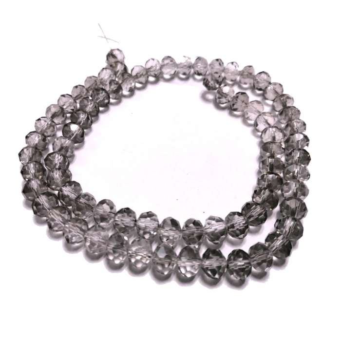 Beads / Crystal Beads - 8mm -clear grey- String +/-68pcs / Beads for crafting