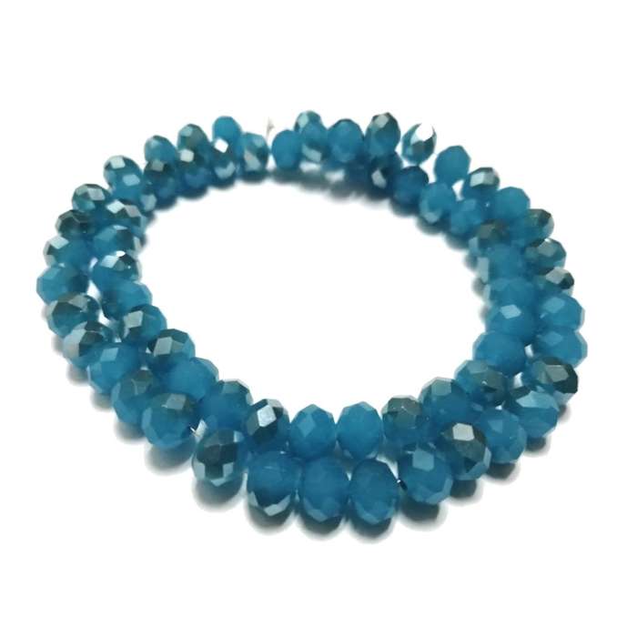 Beads / Crystal Beads - 8mm -grey smoked mat blue- String +/-68pcs / Beads for crafting