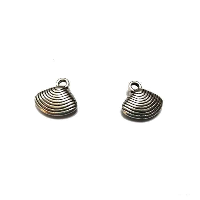 Pendants / Shell Pendant  - silver color  - 2psc - 16mm / Pendants for crafting