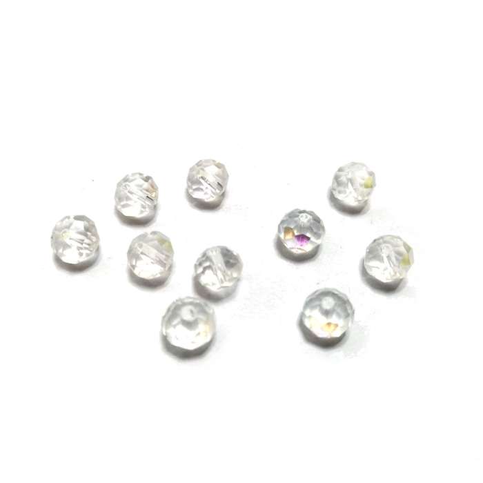 Beads / Crystal Beads - 8mm -shiny  color less- 10pcs / beads for crafting