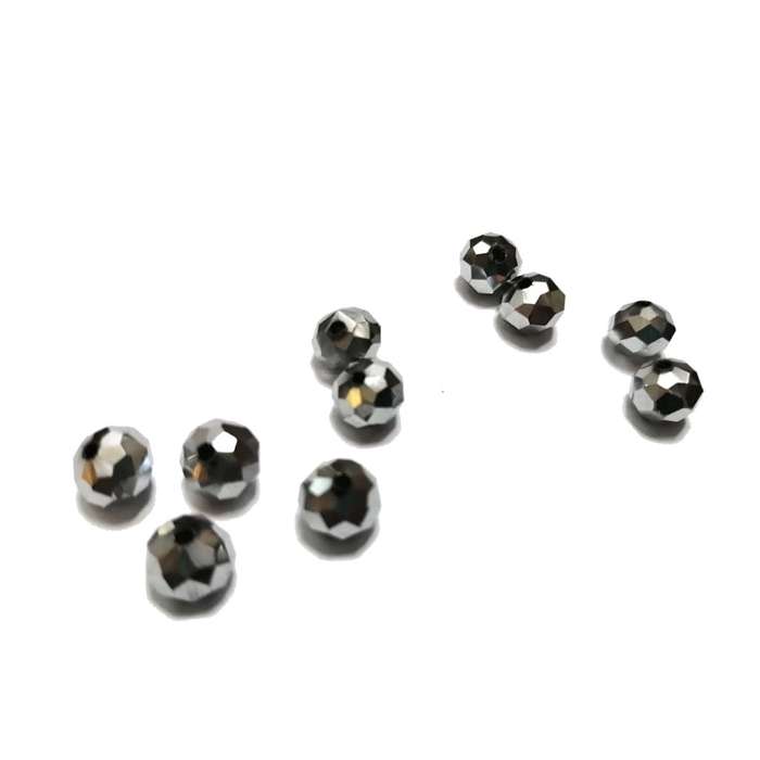 Beads / Crystal Beads - 8mm -silver - 10pcs / beads for crafting